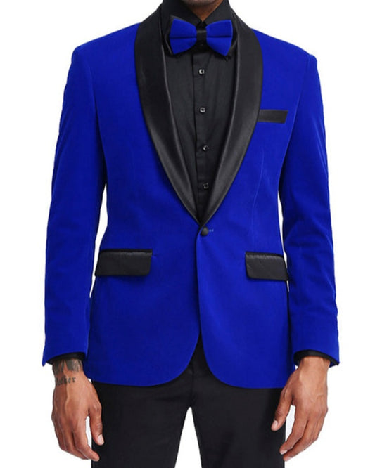 Herbert Royal Blue Shawl Lapel Velvet Wedding Men Suits